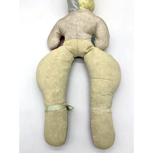 Vintage Hard Faced Clown Jester Large Plush Stuffed Animal 1950’s 1960’s - Picture 9 of 12